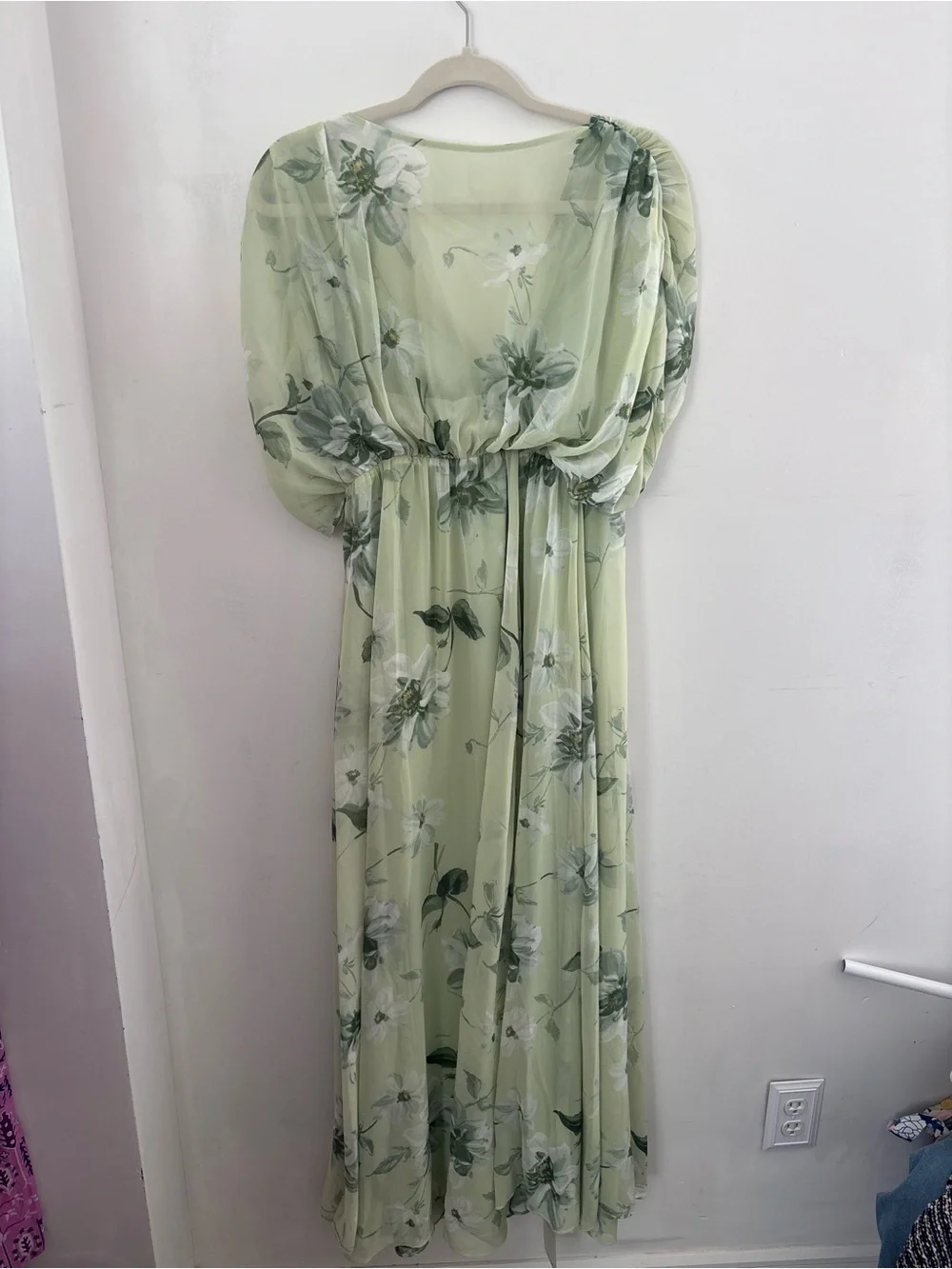 NWT $150 Abercrombie & Fitch S Green Floral Maxi Dress